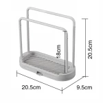 Bathroom Double layer Towel Storage Shelf with Drain  Kitchen Dishcloth Holder Hook Double pole Towel Racks