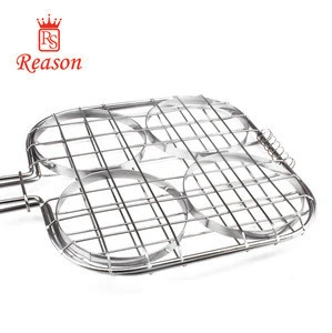 BBQ Grill Accessories Set, Hamburger Grill Basket, Outdoor BBQ Set Tools for Grilling 4 Burger