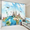 Beautiful Romantic European Style Soft Landscape 3D 100% Polyester Blackout Home Hotel Curtian , Window Curtain For Living Room