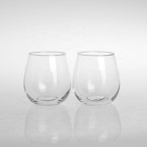 best selling clear custom logo stemless wine glass drinking glass
