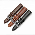 Best selling Smooth Oil Genuine Leather Watch Band wholesale watchband leather watch strap