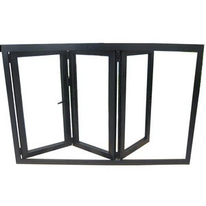 black aluminium folding window accordion windows