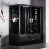 black color new model  steam room with big size stainless steel head shower