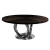 Import black dining table and chairs set 6 chairs modern luxury wood round dining table from China