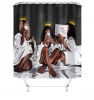 Black girl magic bathroom rugs and mats sets with shower curtain African American