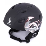 Black helmets handsome shape protection skiing helmet in stock cheap quality ski helmets