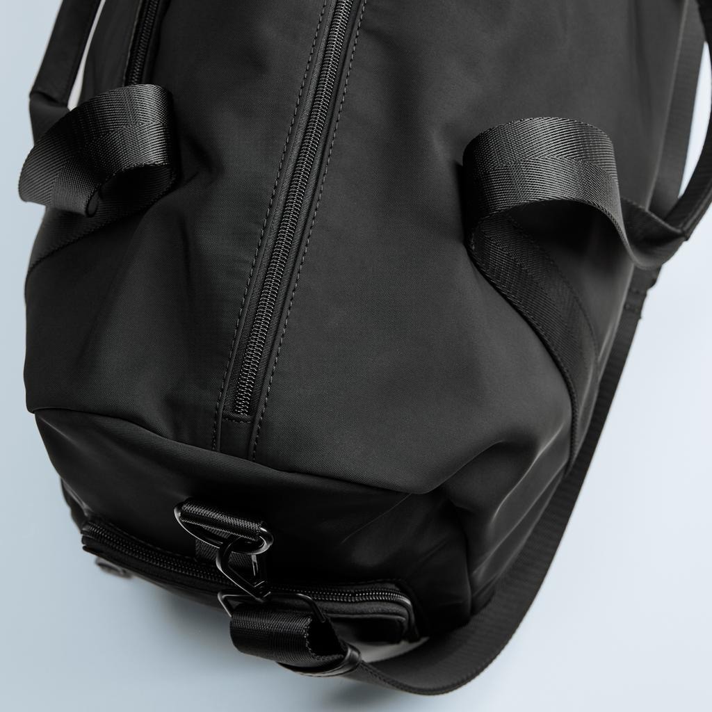Black zipper travel bag small foldable duffel bag sport travel make up bag