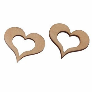 Blank Hollow Wooden Heart Embellishments Crafts for Wedding Valentines Day gift DIY