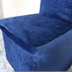 blue chair cover spandex fabric wedding velvet elastic chair covers 2021