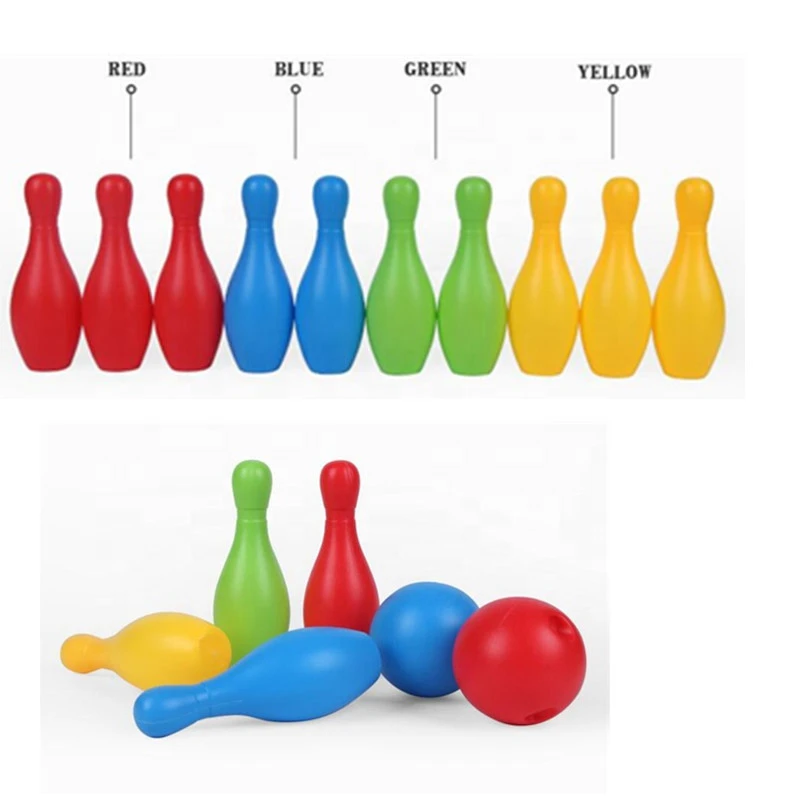 Bowling Games with 10 Pins and 2 Balls Kids Bowling Play Set
