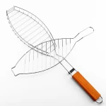 BQ 3418 Professional Portable Barbecue tools Chrome Plating BBQ fish grill basket