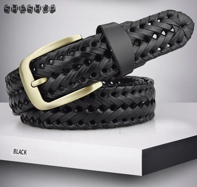 Braided Belt For Mens Woven Belts Luxury Genuine Leather Cow Straps Hand Knitted Designer Men For Jeans Girdle Male
