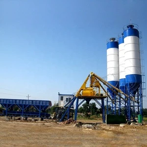 Bucket type 50m3 HZS50 fixed mini ready mixed cement mixer aggregate stabilized soil dry mixing plant concrete batching plant