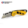 camping pocket utility tool yellow SK5 lockback folding heavy duty knife quick change blade box cutter