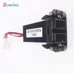 Car thermometer Voltmeter Blue/Red Digital temp voltage meter