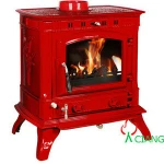 Cast Iron Glass Door Wood&Coal Burning Fireplace&Parts,heating area 90-300sqm