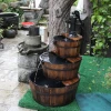 Charred Wood 3-Tier Pump Fountain