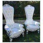 Cheap Luxury wedding event party salon pedicure Restaurant Hotel Living room Leather Solid Wood king throne chair rental HY-K134