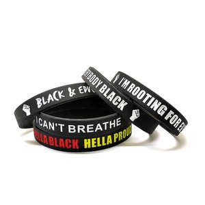Cheap Price Custom Design Black Lives Matter Rubber Tennis Dispenser Silicone Bracelets Hand Wristband
