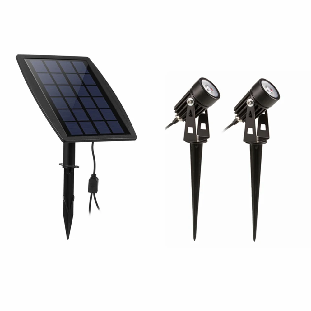 Cheap Waterproof Solar Spotlights Patio Lawn Outdoor LED Solar Garden Light with Two Lights