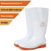 Cheap white food industry workshop waterproof oil acid alkali resistant plastic pvc rubber rain boots