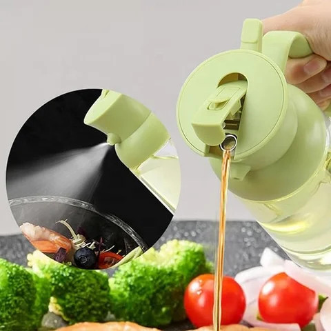 Cheng Ke 550ml spray pour 2-in-1 household kitchen air fryer for barbecue cooking olive oil seasoning glass spray oil bottle