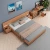 Import China cheap small house furniture melamine MDF wood bed boxes 1.5m 1.8m beds base with bedside tables and USB charging headboard from China