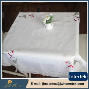 China factory low price wholesale christmas embroidery table cloth , shiny table cloth for decoration