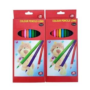 China Factory Selling Pencil Color Set Custom Logo 12 Wooden Color Pencils