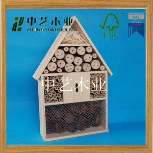 China manufacture handmade wooden insect house / habitat / box best price