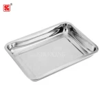 China supply big large size rectangle stainless steel food serving tray plate
