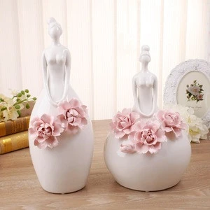 Chinese china export for wholesale beauty handicraft ceramic figurine for interior home decor