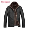Chonghan Best Selling Black Colour Leather Jackets Apparel Stock Lots For Men