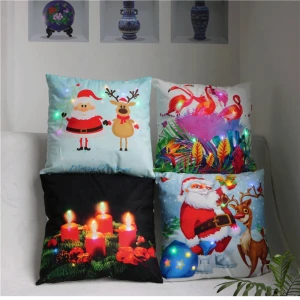 Christmas Pillow Led cushion cover Home decorative