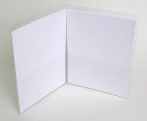 Clear Plastic SMART Folders w/ Business Card Holder on front - Letter Size - 9&quot; x 11 3/4&quot; - P222FR
