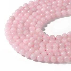 Cliobeads wholesale  pink rose quartz crystal loose gemstone natural stones 8 mm round beads for jewelry making