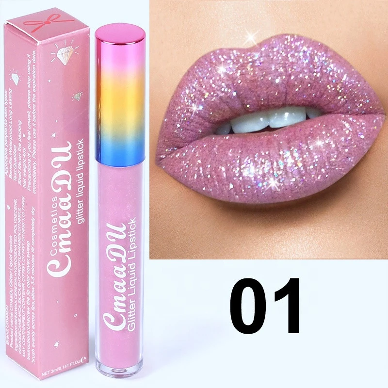 CMAADU ZS 6 Color Long-Lasting Diamond Glitter Lip gloss
