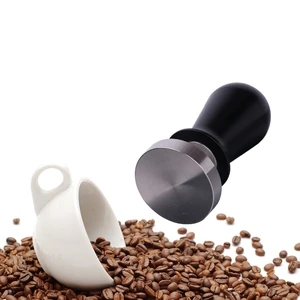 Coffee Tamper Machine 58mm Diameter Stainless Steel Flat Base Aluminum Grip Handle Barista Espresso Bean Press Tool