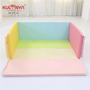 Colorful PU leather EPE / XPE foam multifunctional kids playpen baby soft playpen children safety playpen