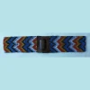 Colorful women&#x27;s beaded belt made of glass beads with wood buckle