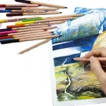 colour pencil set School Set Case Pencil For Multi color With Wooden pen for children for students