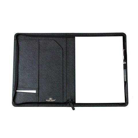 Conference Folder DIN A4 with custom logo - Portfolio in imitation leather with Notepad, Pen Loop & Slots - Padfolio Organizer