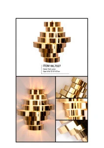 Contemporary Tornado Design Wall Lamp Golden Metal Wall Decorative Lighting for Hotel Restaurant