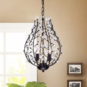 Contemporary wicker chandelier black crystal chandelier lighting iron pendant lamp chandelier pendant light