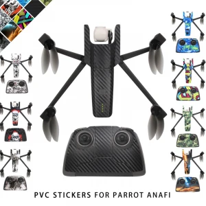 Cool Waterproof PVC Stickers Skin Decals for Parrot Anafi Drone Remote Controller Battery