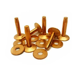 Copper round head solid rivets and washers