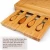 Import Costom Bamboo Cheese Board Meat Charcuterie Platter With Tray Drawers 4 Cutlery Set from China