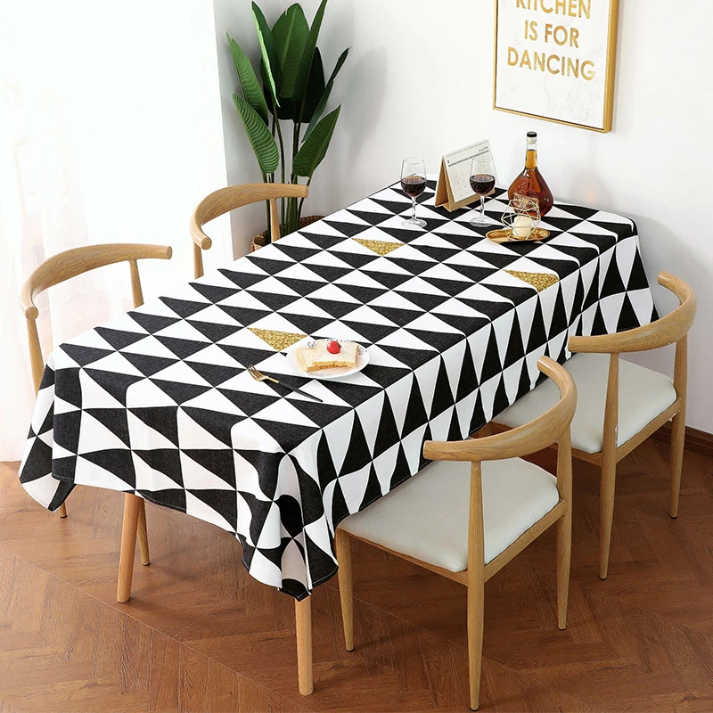 Cotton and linen tablecloth waterproof oil and iron-resistant household waterproof tablecloth coffee table cloth
