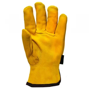 Cowhide Leather Gloves for Men Driving Construction Truck Automotive Work
