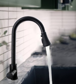 CUPC Stainless Steel High Quality Black Kitchen Faucets Kitchen Sink Tap Pull Out Kitchen Faucet
